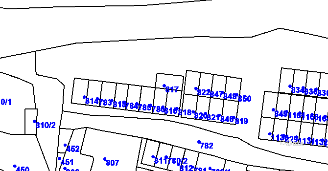Parcela st. 817 v KÚ Břidličná, Katastrální mapa