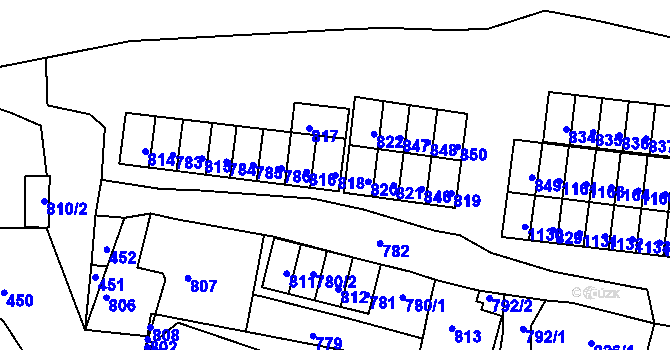Parcela st. 818 v KÚ Břidličná, Katastrální mapa