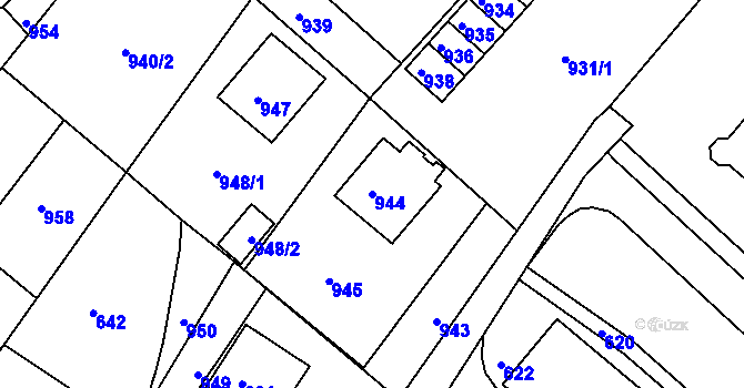 Parcela st. 944 v KÚ Břidličná, Katastrální mapa