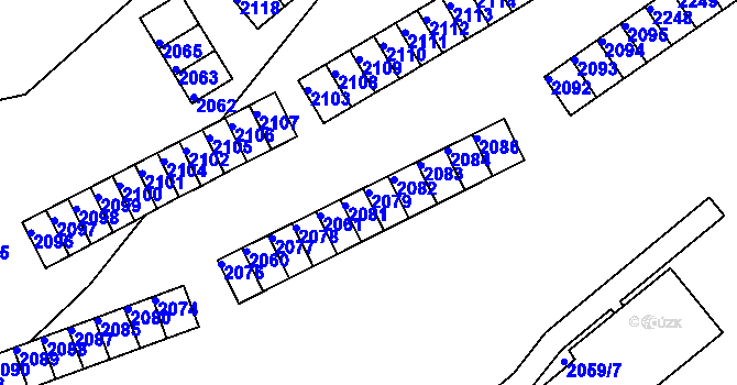 Parcela st. 2079 v KÚ Břidličná, Katastrální mapa
