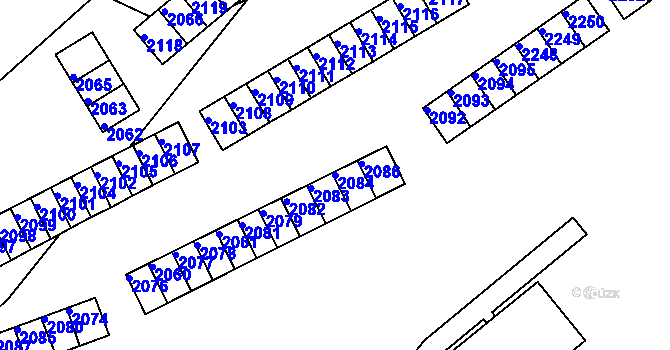 Parcela st. 2084 v KÚ Břidličná, Katastrální mapa