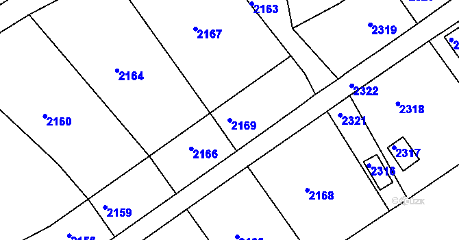 Parcela st. 2169 v KÚ Břidličná, Katastrální mapa