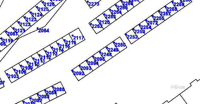 Parcela st. 2248 v KÚ Břidličná, Katastrální mapa