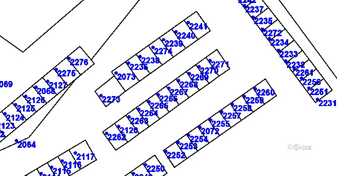 Parcela st. 2267 v KÚ Břidličná, Katastrální mapa