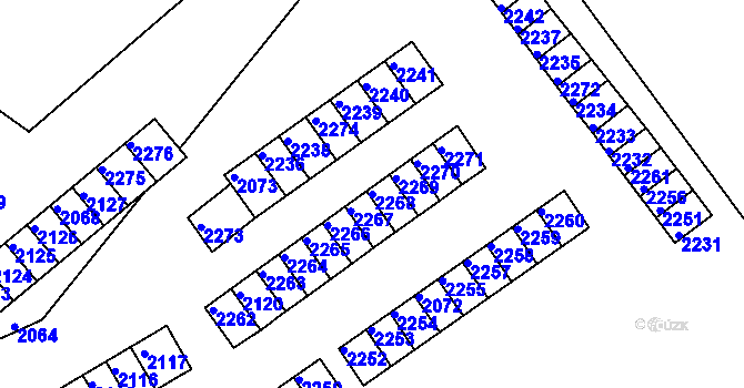 Parcela st. 2268 v KÚ Břidličná, Katastrální mapa