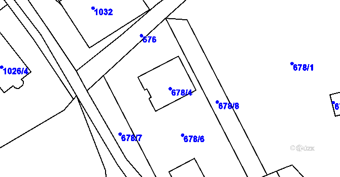 Parcela st. 678/4 v KÚ Břidličná, Katastrální mapa