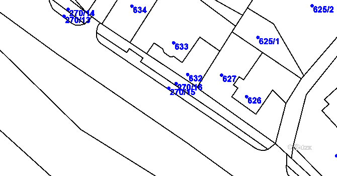 Parcela st. 270/15 v KÚ Břidličná, Katastrální mapa
