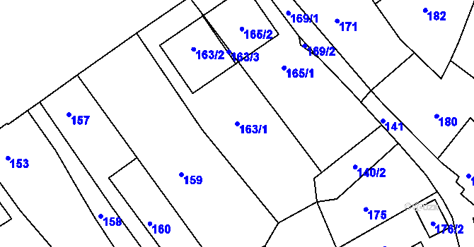 Parcela st. 163/1 v KÚ Břidličná, Katastrální mapa