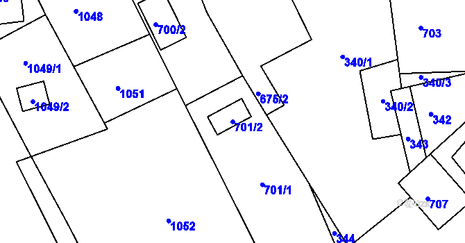 Parcela st. 701/2 v KÚ Břidličná, Katastrální mapa