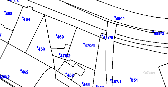 Parcela st. 470/1 v KÚ Břidličná, Katastrální mapa