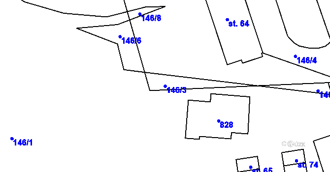 Parcela st. 146/3 v KÚ Vajglov, Katastrální mapa