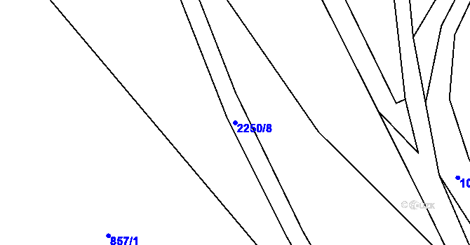 Parcela st. 2250/8 v KÚ Velká Štáhle, Katastrální mapa