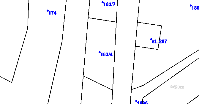 Parcela st. 163/4 v KÚ Velká Štáhle, Katastrální mapa