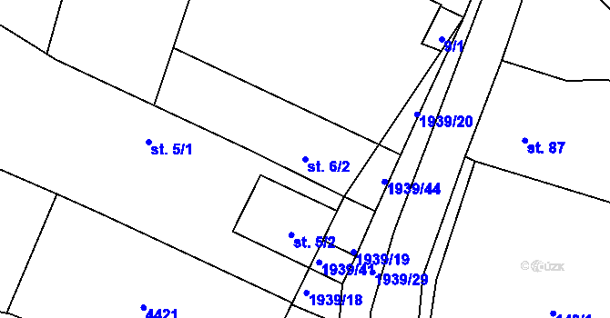Parcela st. 6/2 v KÚ Břilice, Katastrální mapa