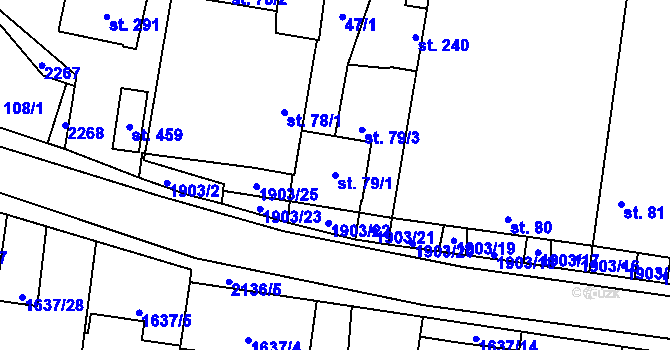 Parcela st. 79/1 v KÚ Břilice, Katastrální mapa