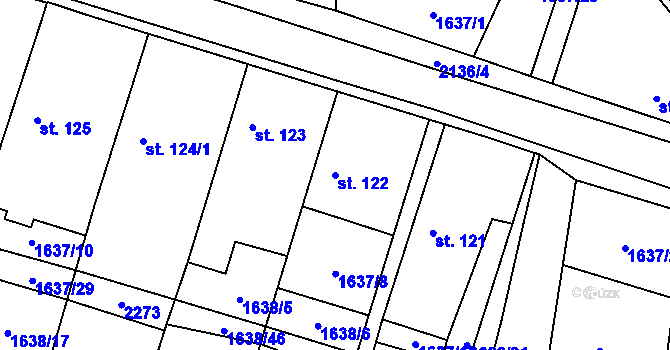 Parcela st. 122 v KÚ Břilice, Katastrální mapa