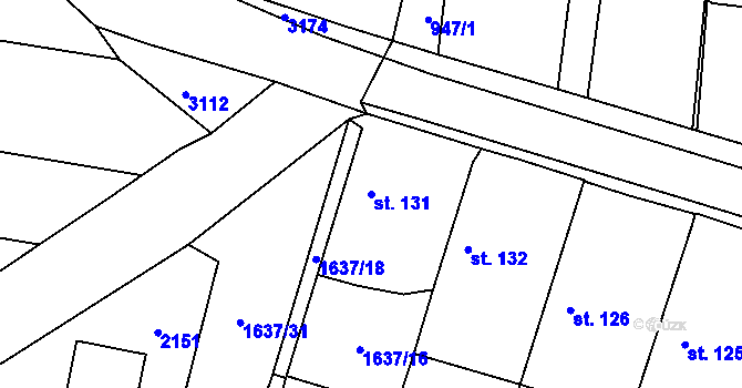 Parcela st. 131 v KÚ Břilice, Katastrální mapa