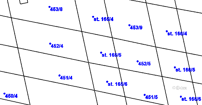 Parcela st. 165/5 v KÚ Břilice, Katastrální mapa