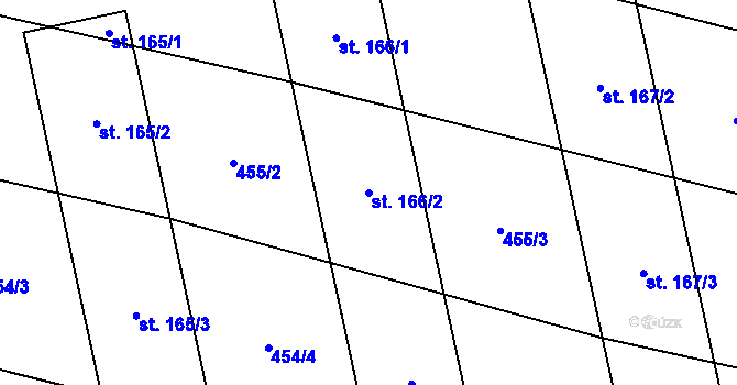 Parcela st. 166/2 v KÚ Břilice, Katastrální mapa
