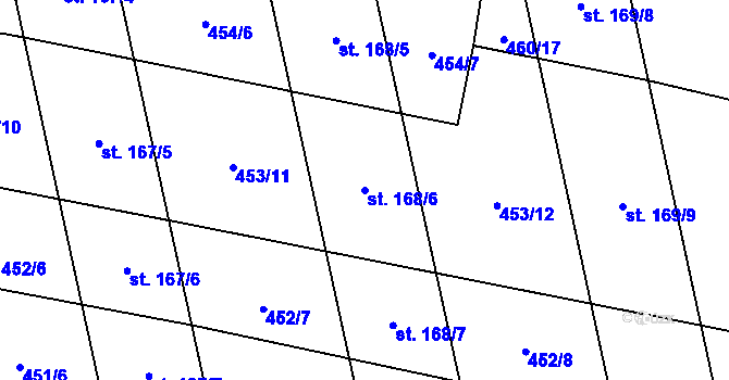 Parcela st. 168/6 v KÚ Břilice, Katastrální mapa