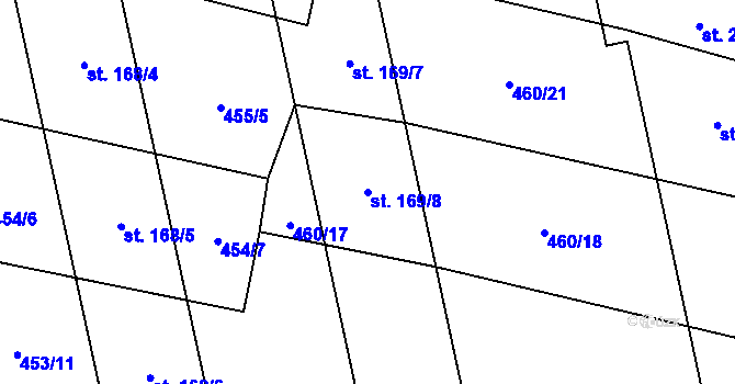 Parcela st. 169/8 v KÚ Břilice, Katastrální mapa