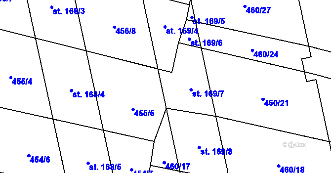Parcela st. 169/12 v KÚ Břilice, Katastrální mapa
