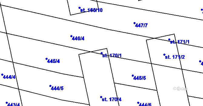 Parcela st. 170/1 v KÚ Břilice, Katastrální mapa