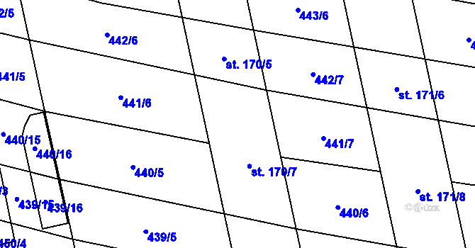 Parcela st. 170/6 v KÚ Břilice, Katastrální mapa