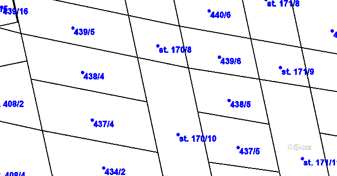 Parcela st. 170/9 v KÚ Břilice, Katastrální mapa