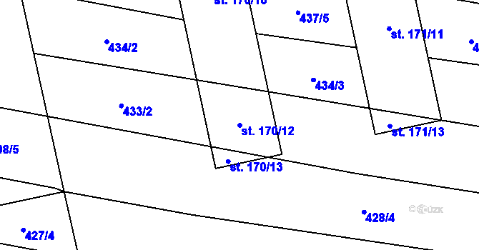 Parcela st. 170/12 v KÚ Břilice, Katastrální mapa