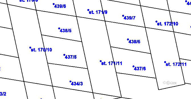 Parcela st. 171/11 v KÚ Břilice, Katastrální mapa