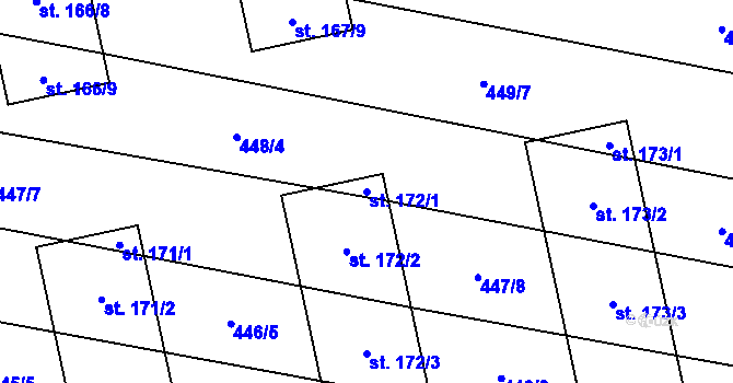 Parcela st. 172/1 v KÚ Břilice, Katastrální mapa