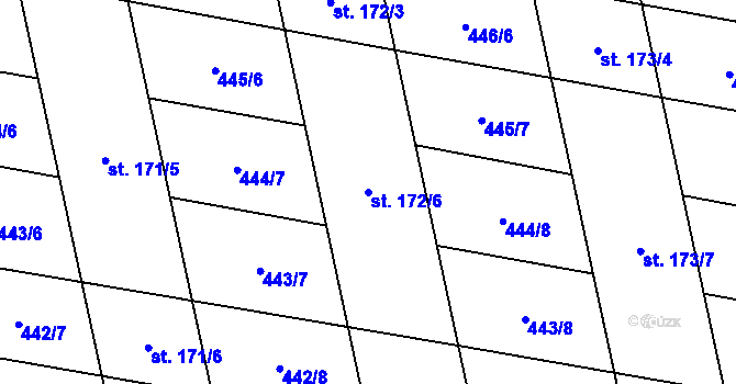 Parcela st. 172/6 v KÚ Břilice, Katastrální mapa