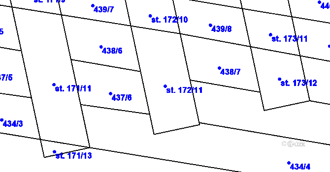 Parcela st. 172/11 v KÚ Břilice, Katastrální mapa
