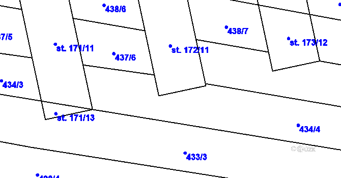 Parcela st. 172/13 v KÚ Břilice, Katastrální mapa