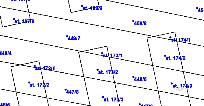 Parcela st. 173/1 v KÚ Břilice, Katastrální mapa