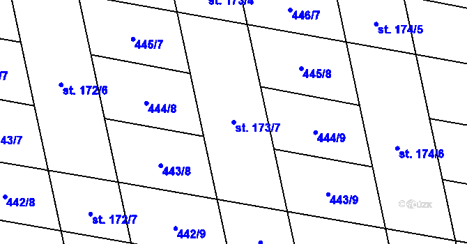 Parcela st. 173/7 v KÚ Břilice, Katastrální mapa