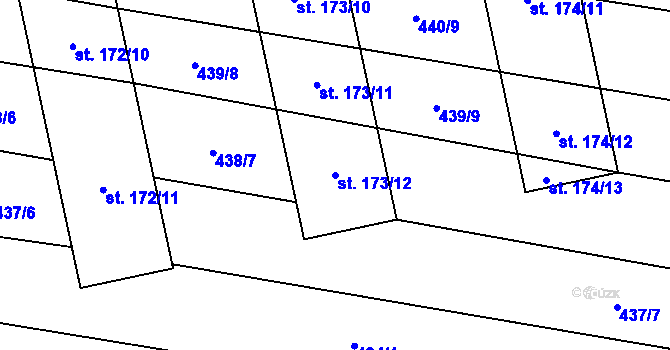 Parcela st. 173/12 v KÚ Břilice, Katastrální mapa