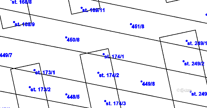 Parcela st. 174/1 v KÚ Břilice, Katastrální mapa