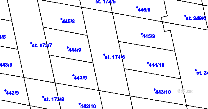 Parcela st. 174/6 v KÚ Břilice, Katastrální mapa