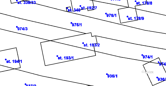Parcela st. 193/2 v KÚ Břilice, Katastrální mapa
