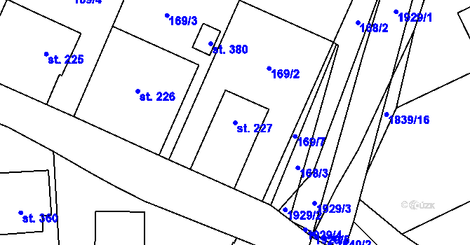 Parcela st. 227 v KÚ Břilice, Katastrální mapa