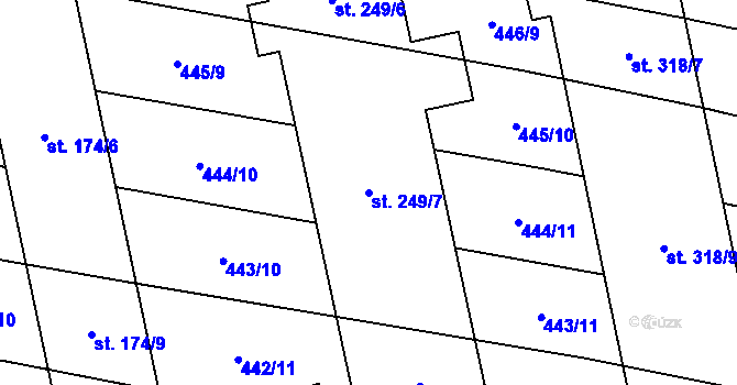 Parcela st. 249/7 v KÚ Břilice, Katastrální mapa