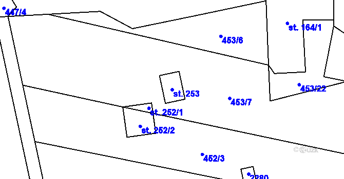Parcela st. 253 v KÚ Břilice, Katastrální mapa