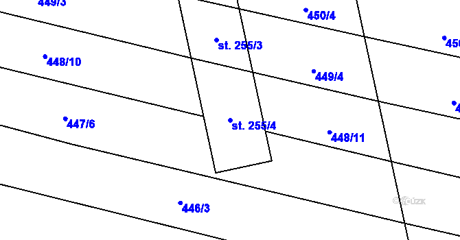 Parcela st. 255/4 v KÚ Břilice, Katastrální mapa
