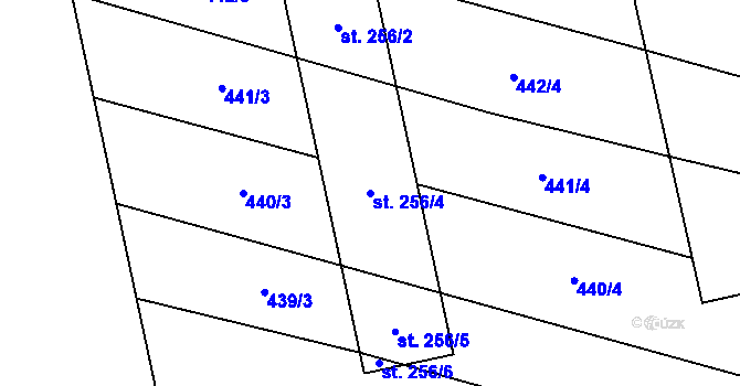 Parcela st. 256/4 v KÚ Břilice, Katastrální mapa