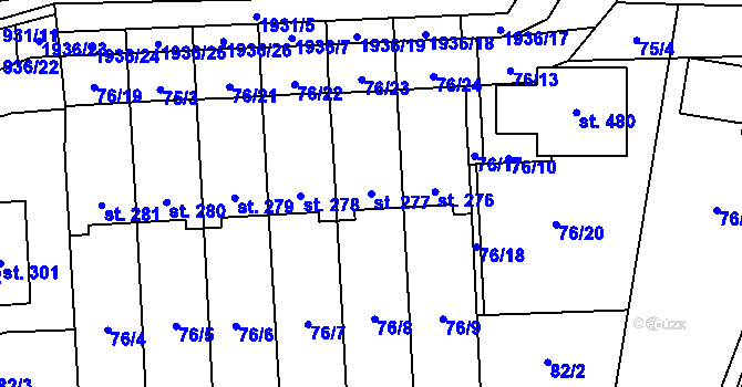Parcela st. 277 v KÚ Břilice, Katastrální mapa