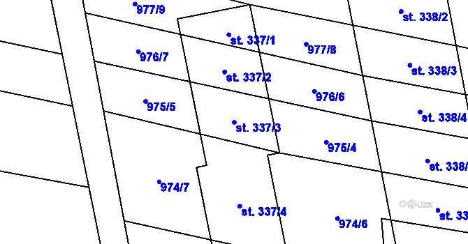 Parcela st. 337/3 v KÚ Břilice, Katastrální mapa