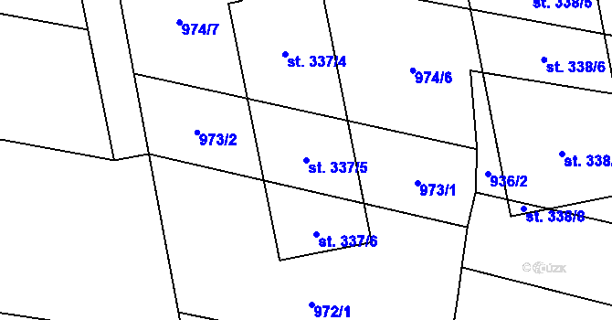 Parcela st. 337/5 v KÚ Břilice, Katastrální mapa