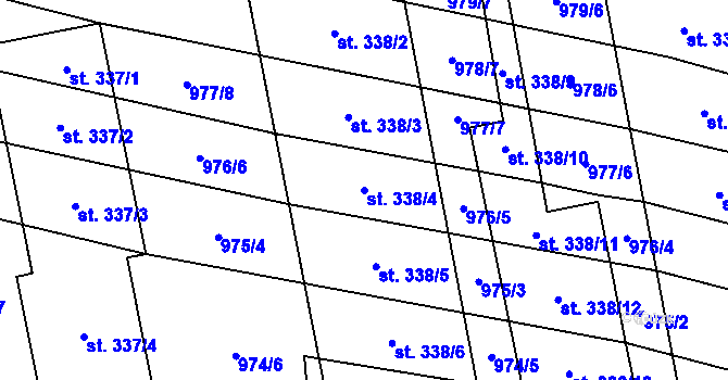 Parcela st. 338/4 v KÚ Břilice, Katastrální mapa